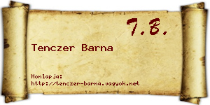 Tenczer Barna névjegykártya