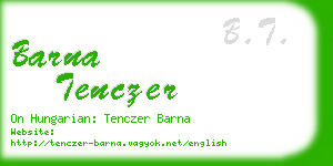 barna tenczer business card